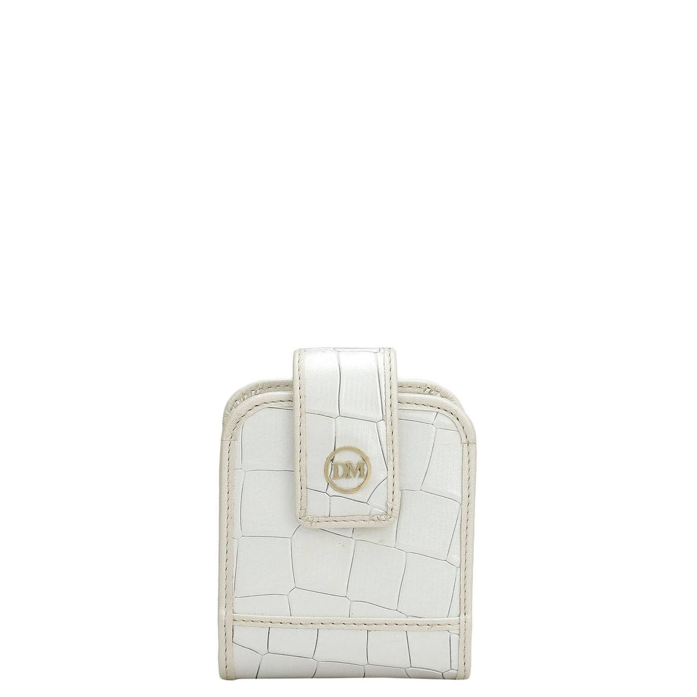 Croco Leather Lipstick Case - Snow