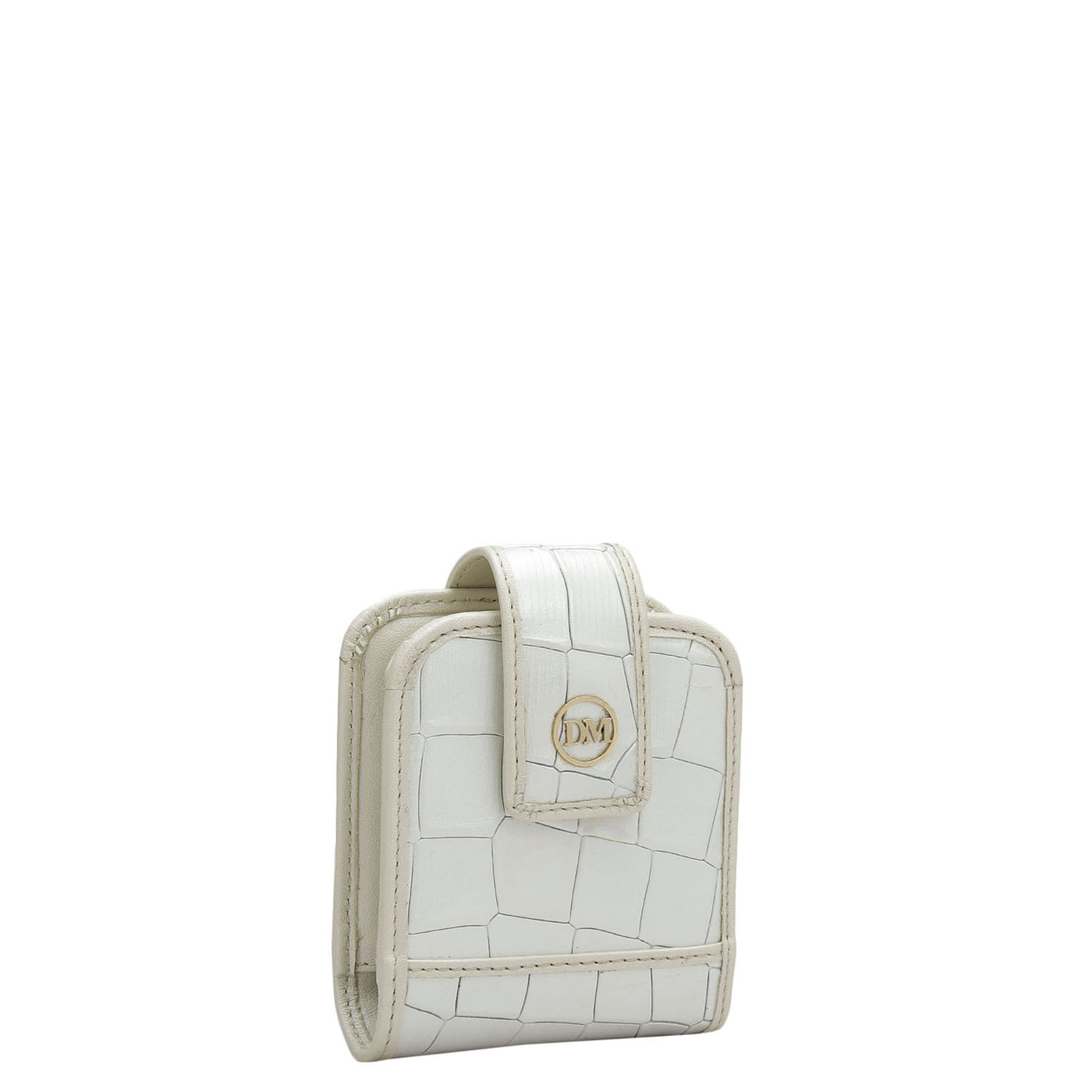 Croco Leather Lipstick Case - Snow