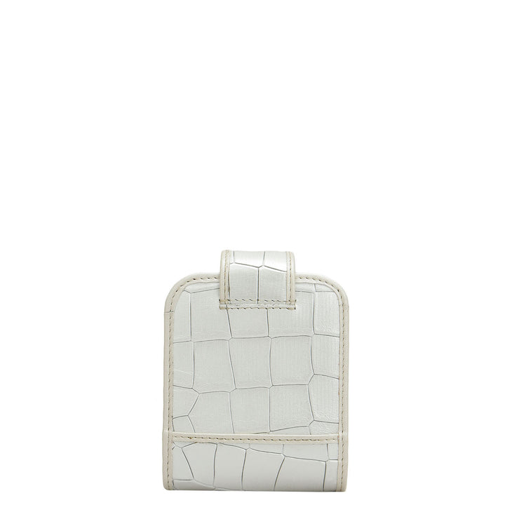 Croco Leather Lipstick Case - Snow