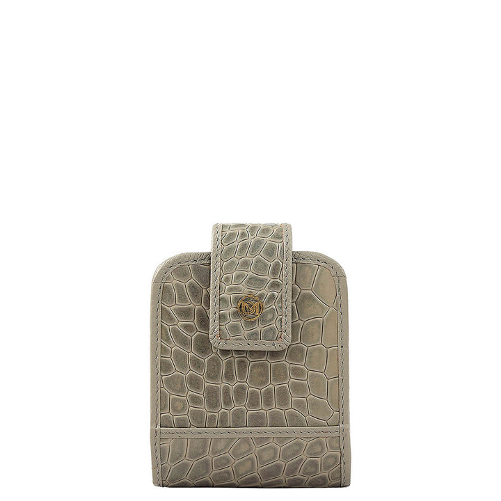 Croco Leather Lipstick Case - Stone Grey