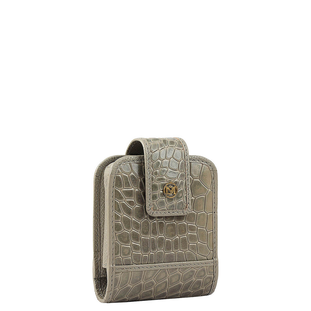 Croco Leather Lipstick Case - Stone Grey