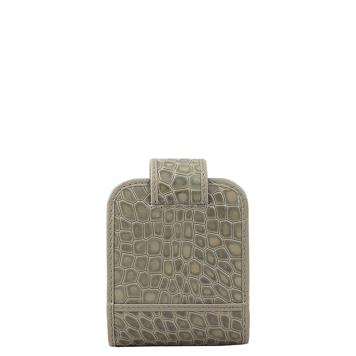 Croco Leather Lipstick Case - Stone Grey