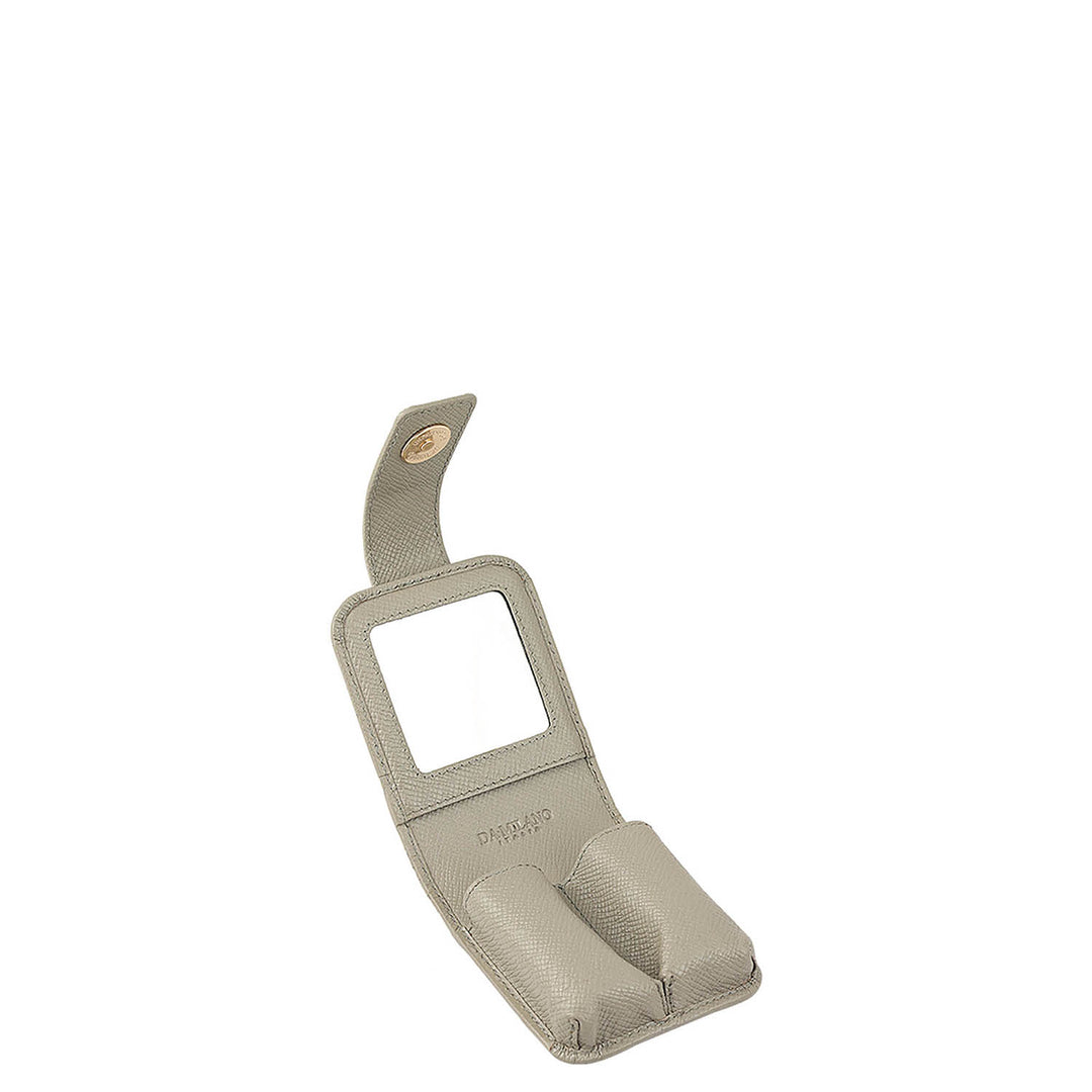 Croco Leather Lipstick Case - Stone Grey
