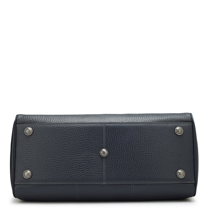 Bub Leather Luggage - Navy