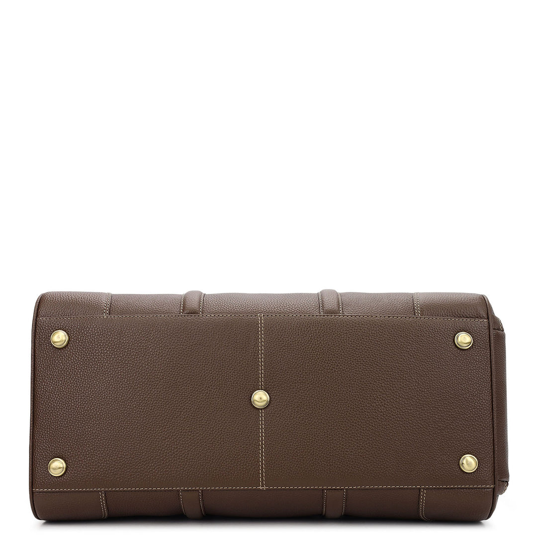 Wax Leather Duffle Bag - Mocha