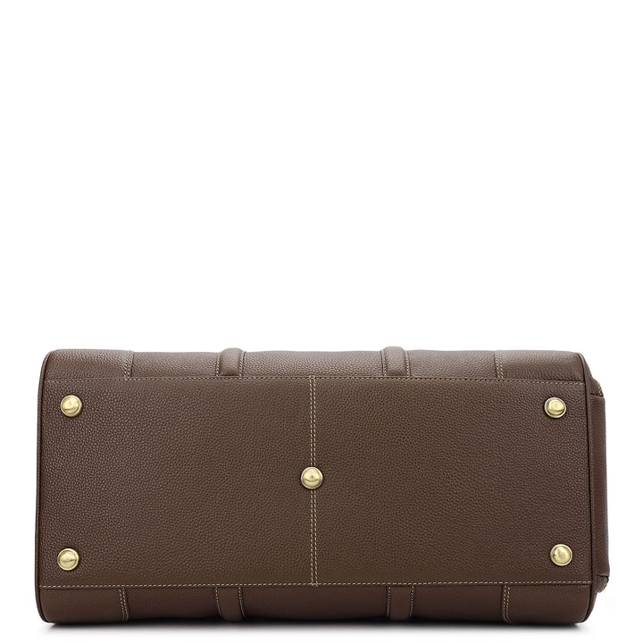Wax Leather Duffle Bag - Mocha