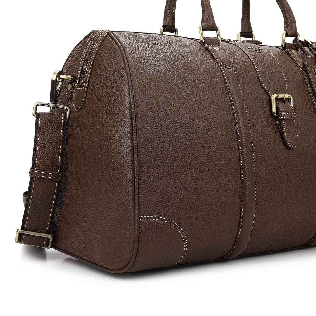 Wax Leather Duffle Bag - Mocha
