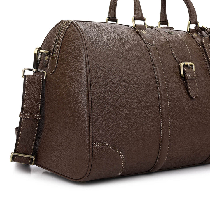 Wax Leather Duffle Bag - Mocha