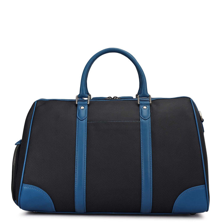 Punch Plain Leather Luggage - Black & Blue