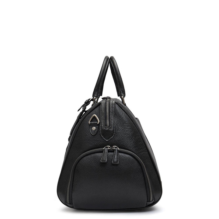 Wax Leather Luggage - Black