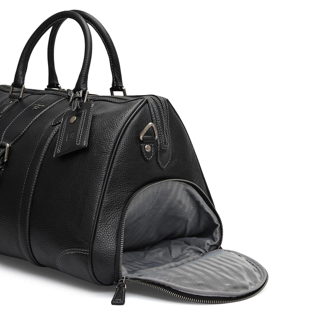 Wax Leather Luggage - Black