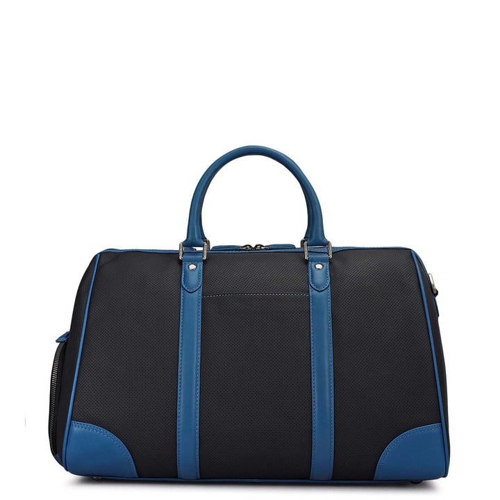 Punch Plain Leather Luggage - Black & Blue
