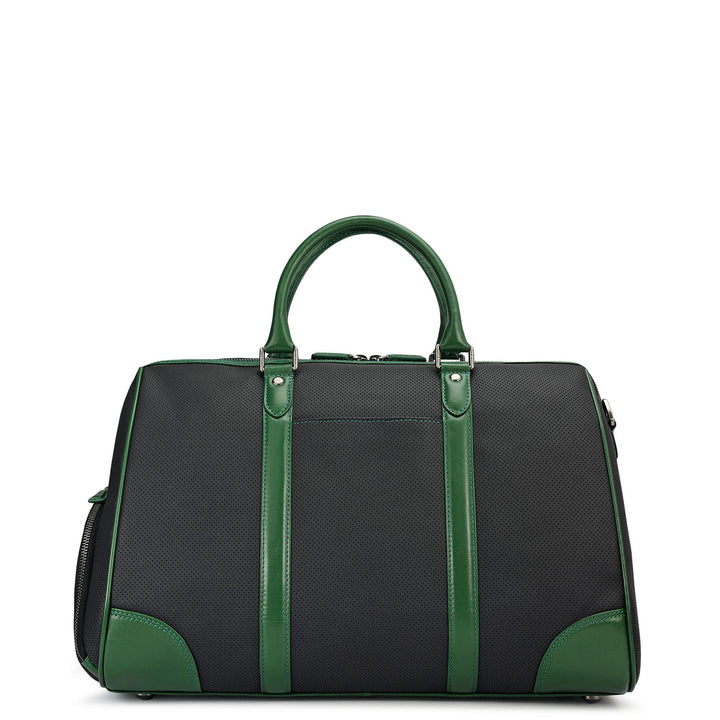 Punch Plain Leather Luggage - Black & Green