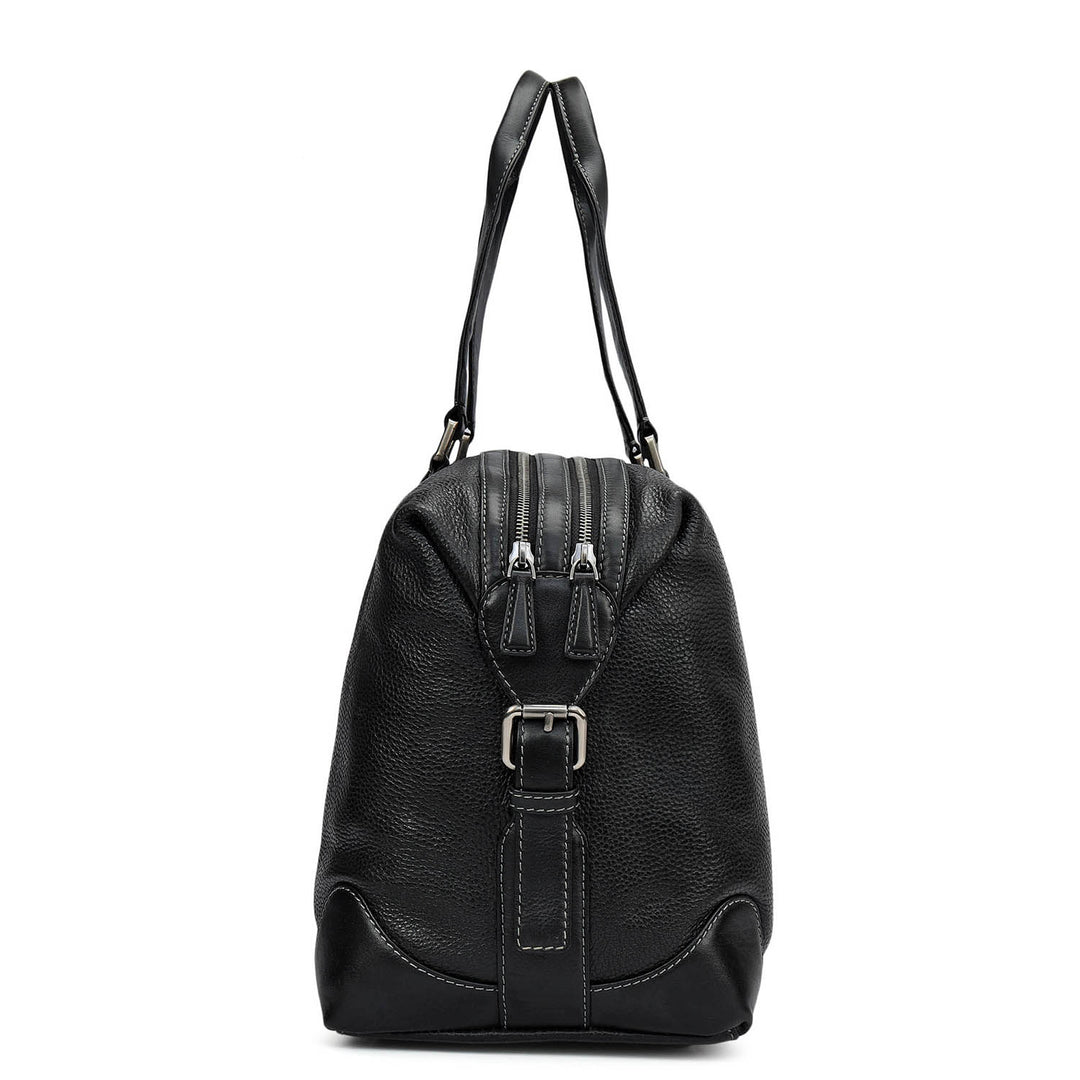 Wax Leather Luggage - Black