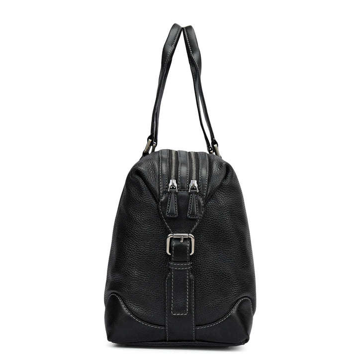 Wax Leather Luggage - Black