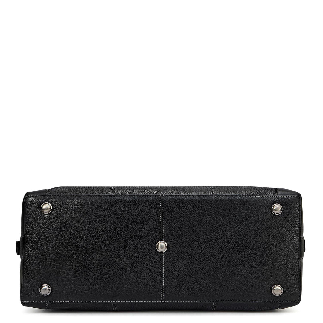 Wax Leather Luggage - Black