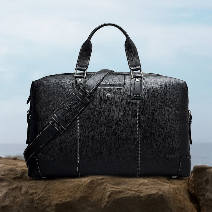 Wax Leather Luggage - Black