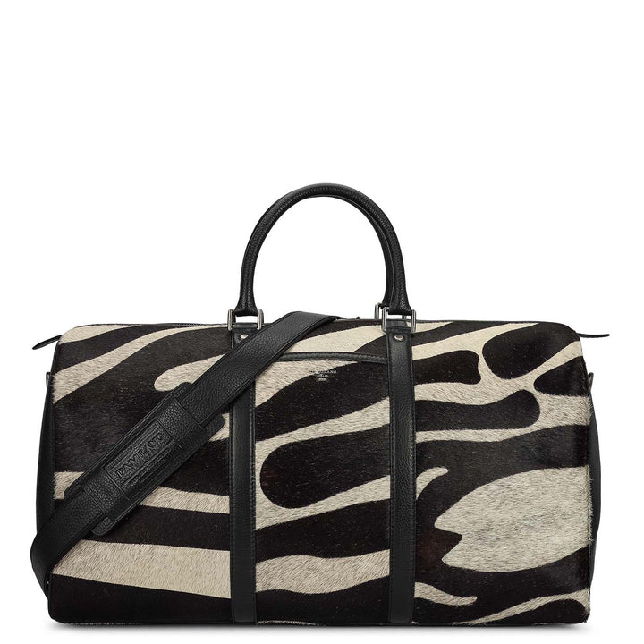 Fur Wax Leather Luggage - Off White & Black