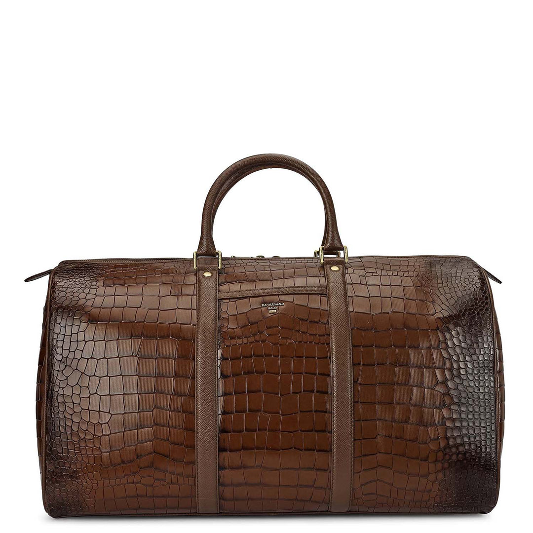 Croco Leather Luggage - Walnut