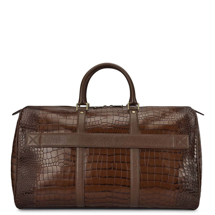 Croco Leather Luggage - Walnut