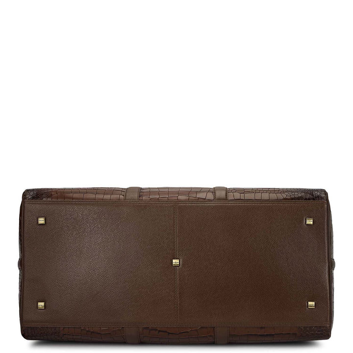 Croco Leather Luggage - Walnut