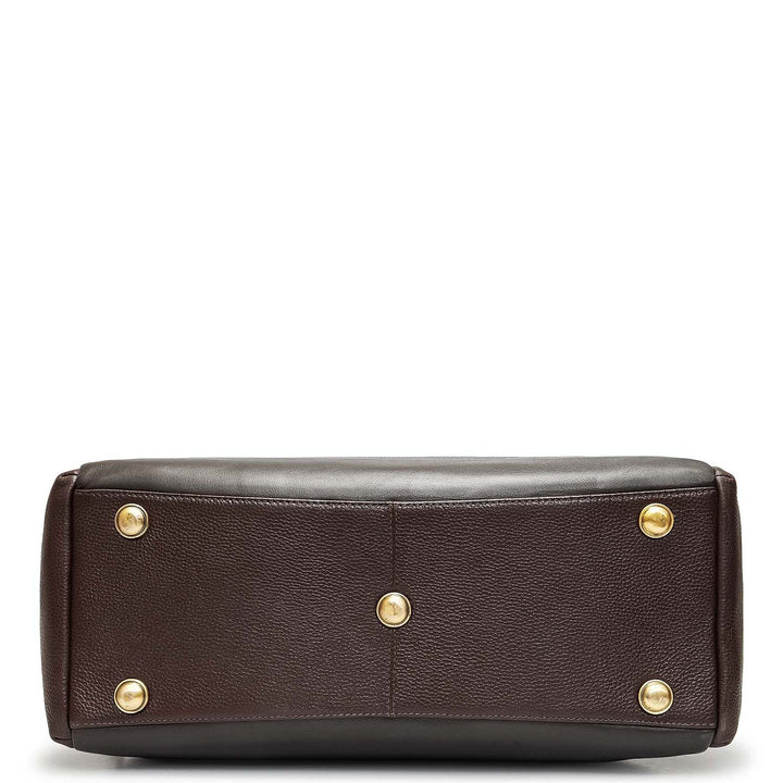 Wax Leather Luggage - Chocolate