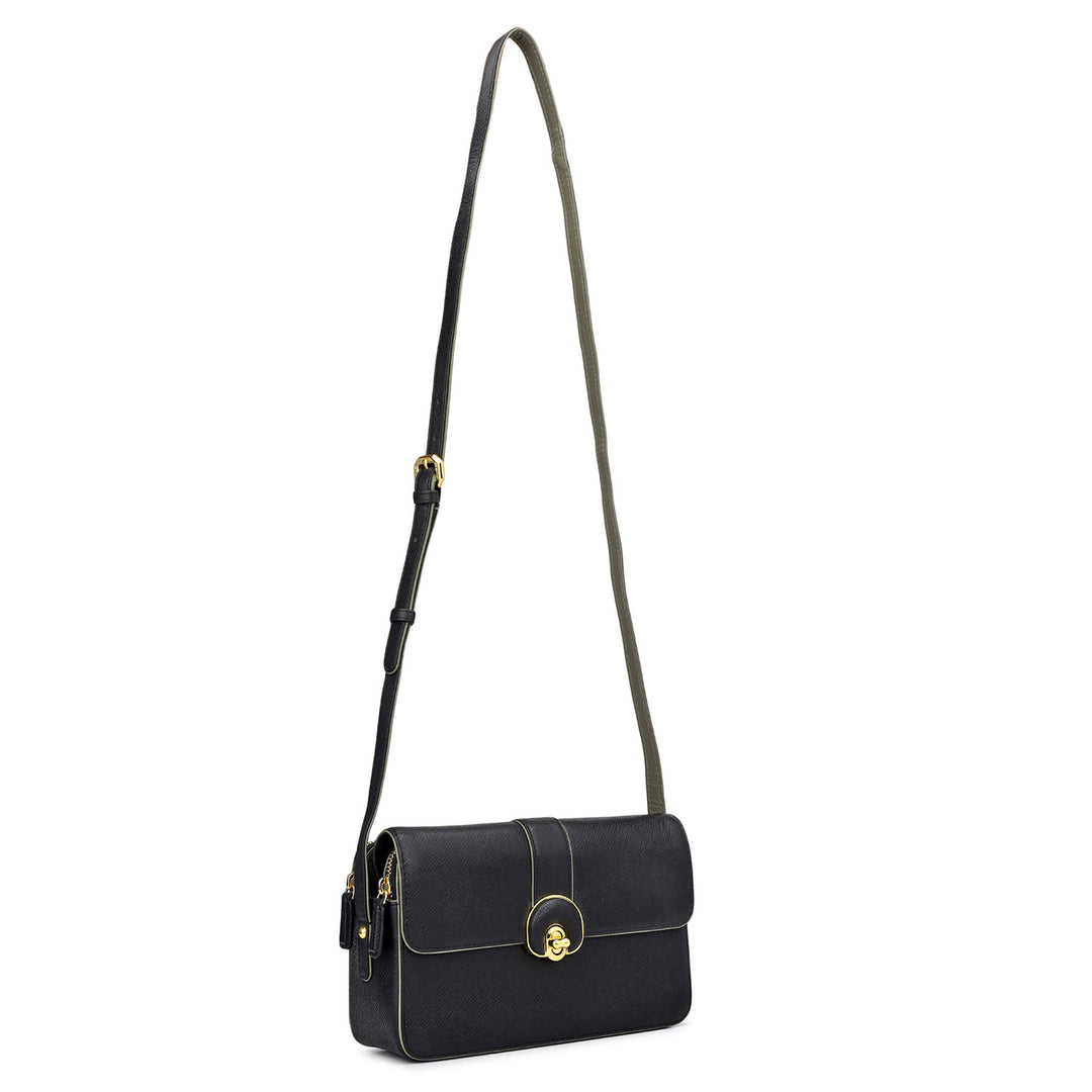 Small Franzy Leather Sling - Black
