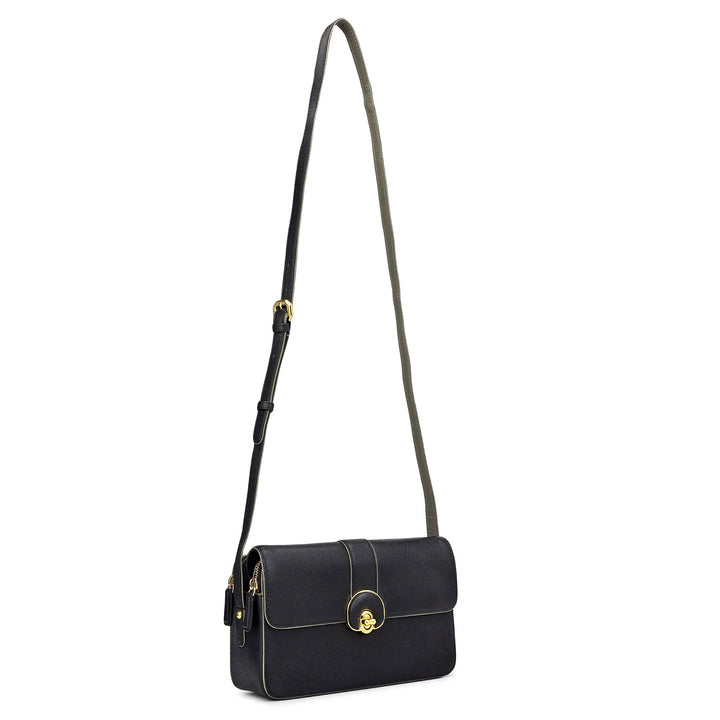 Small Franzy Leather Sling - Black