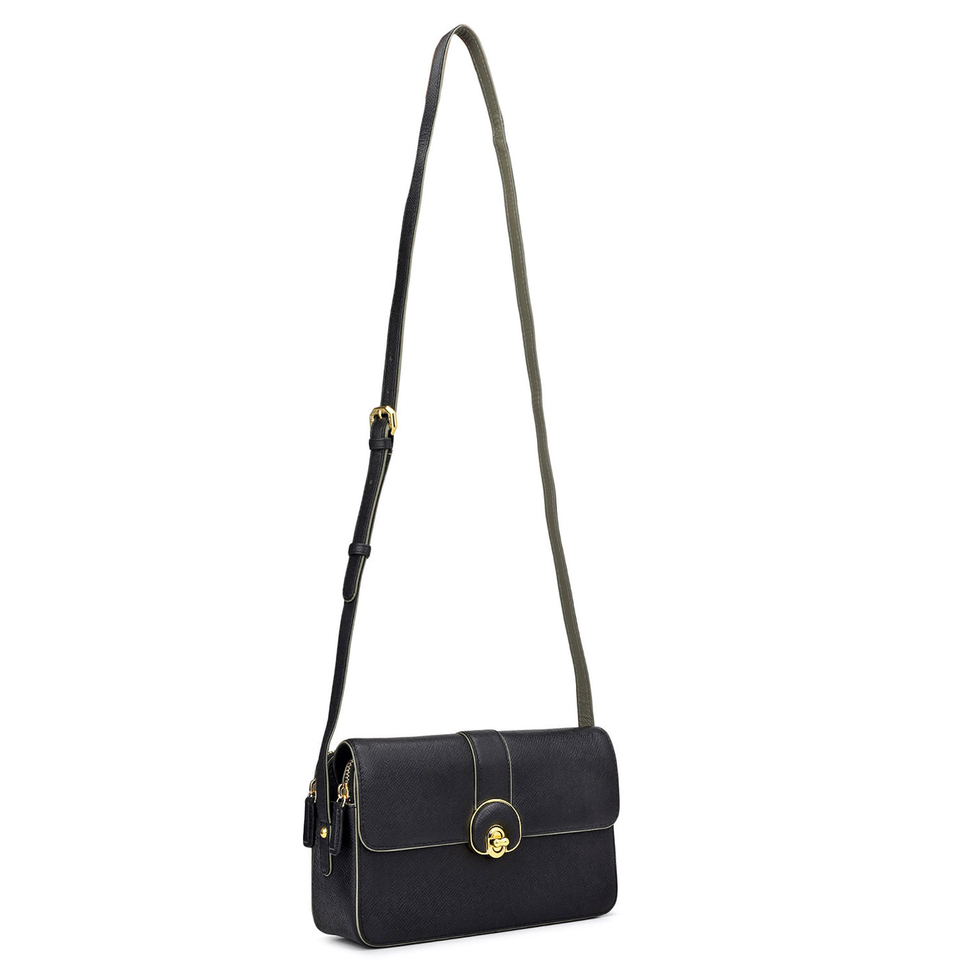 Small Franzy Leather Sling - Black