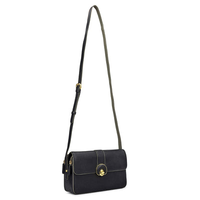 Small Franzy Leather Sling - Black