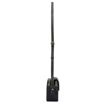 Small Franzy Leather Sling - Black
