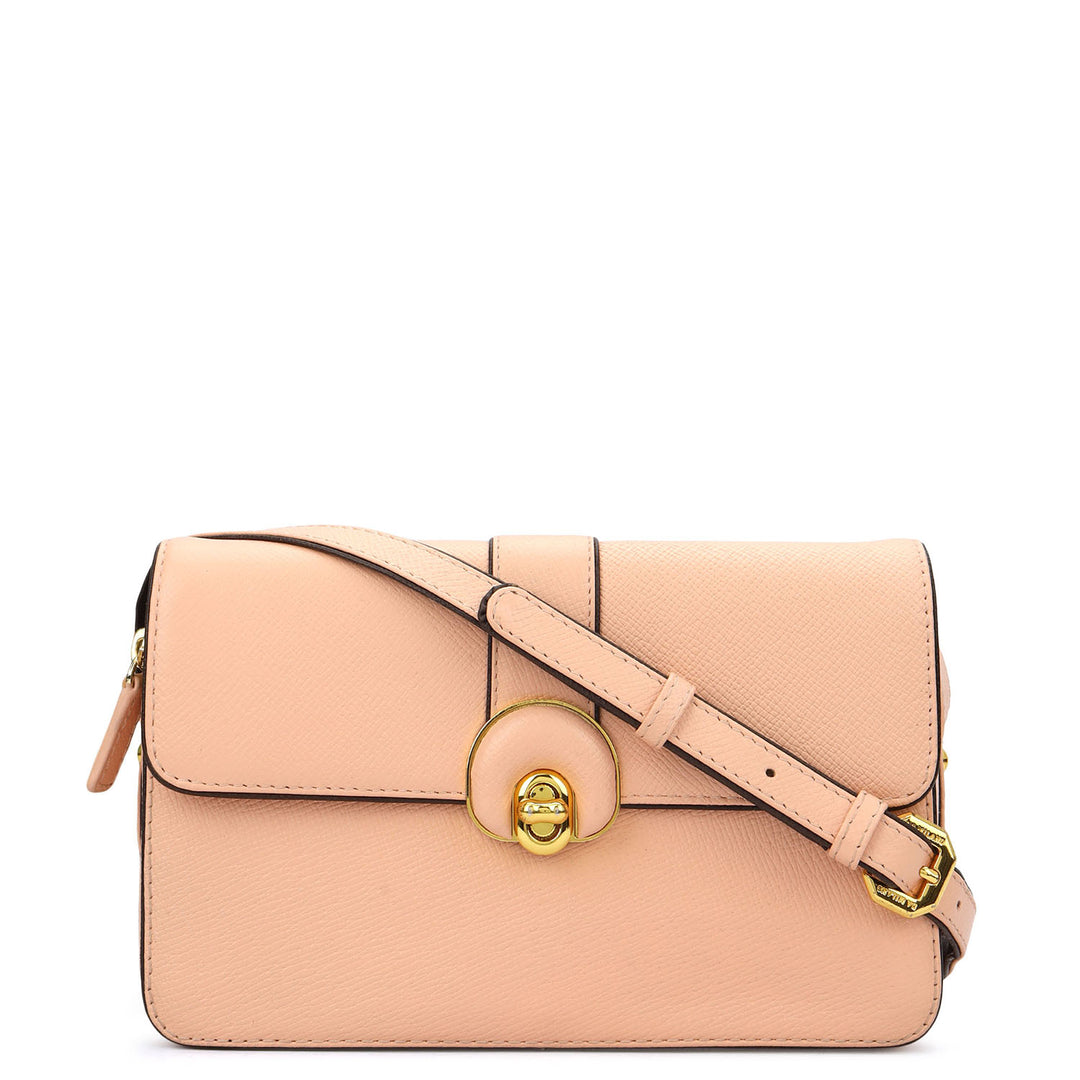 Small Franzy Leather Sling Bag - Peach