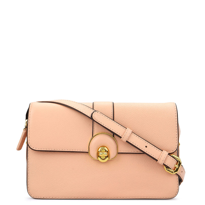 Small Franzy Leather Sling Bag - Peach