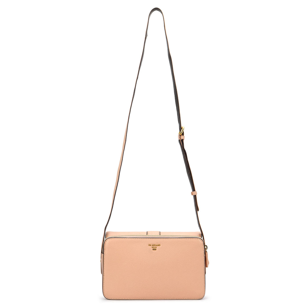 Small Franzy Leather Sling Bag - Peach