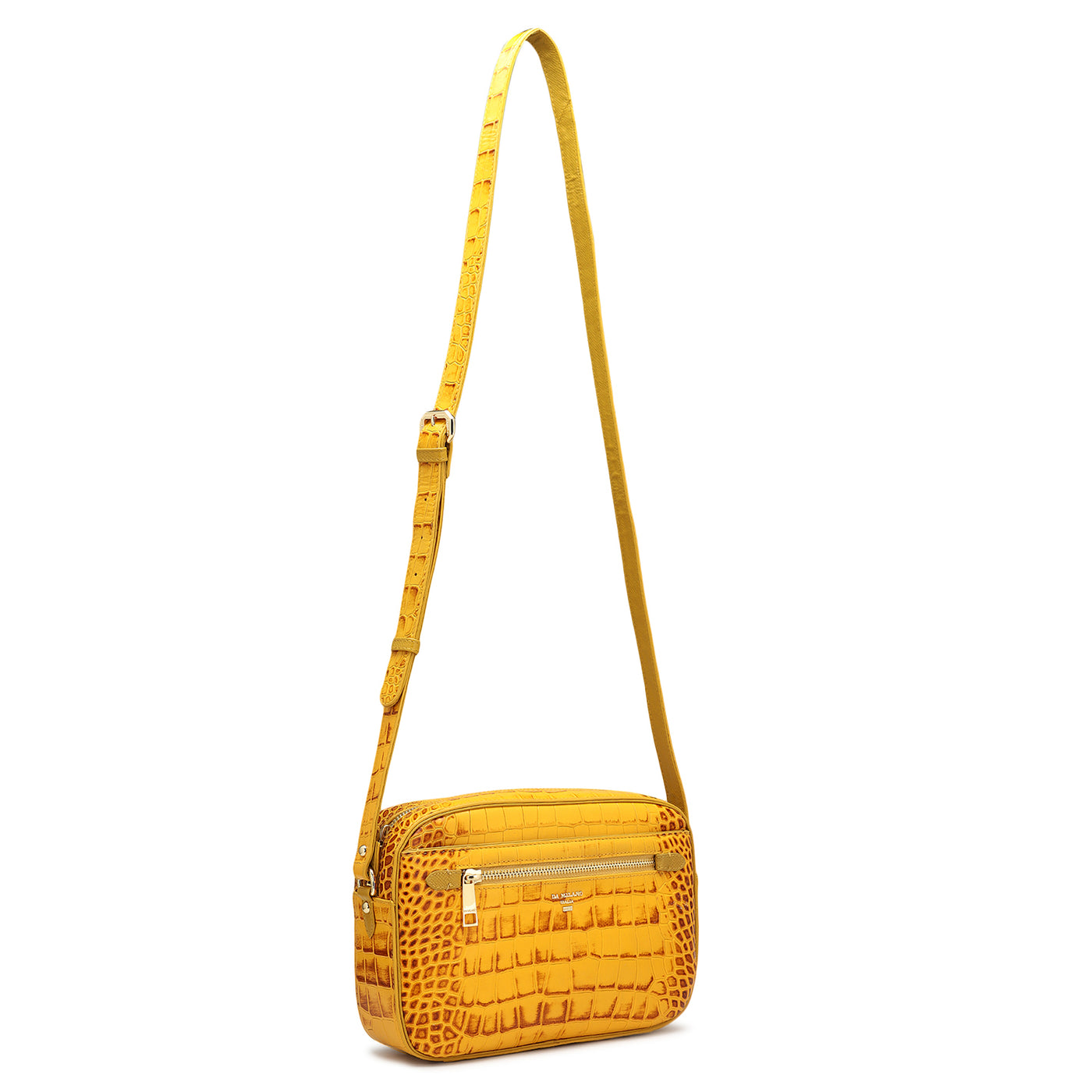 Small Croco Leather Sling - Honey