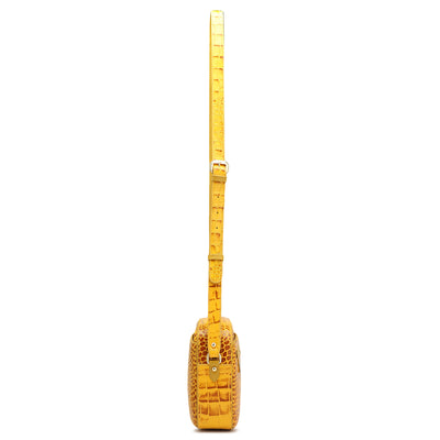 Small Croco Leather Sling - Honey