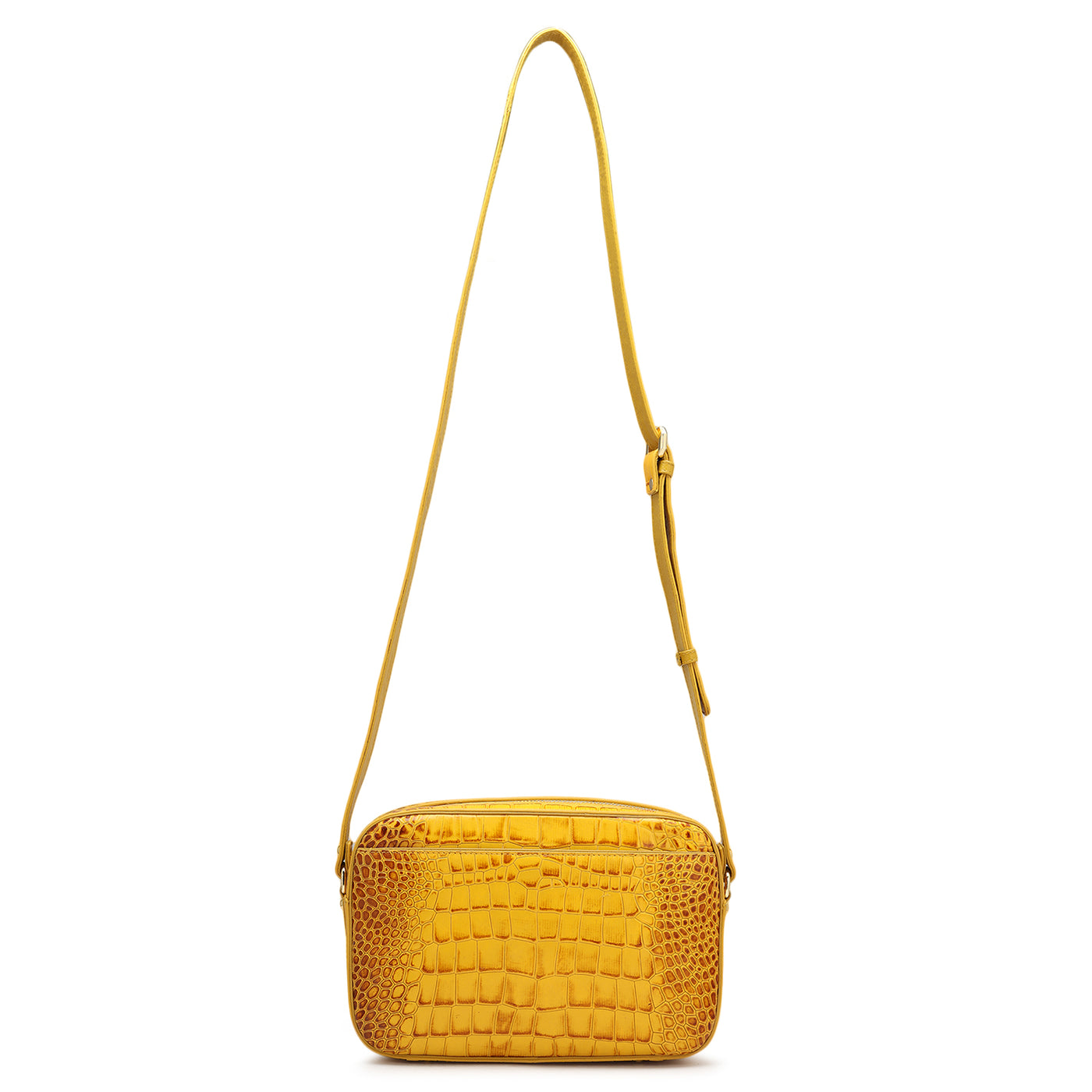 Small Croco Leather Sling - Honey