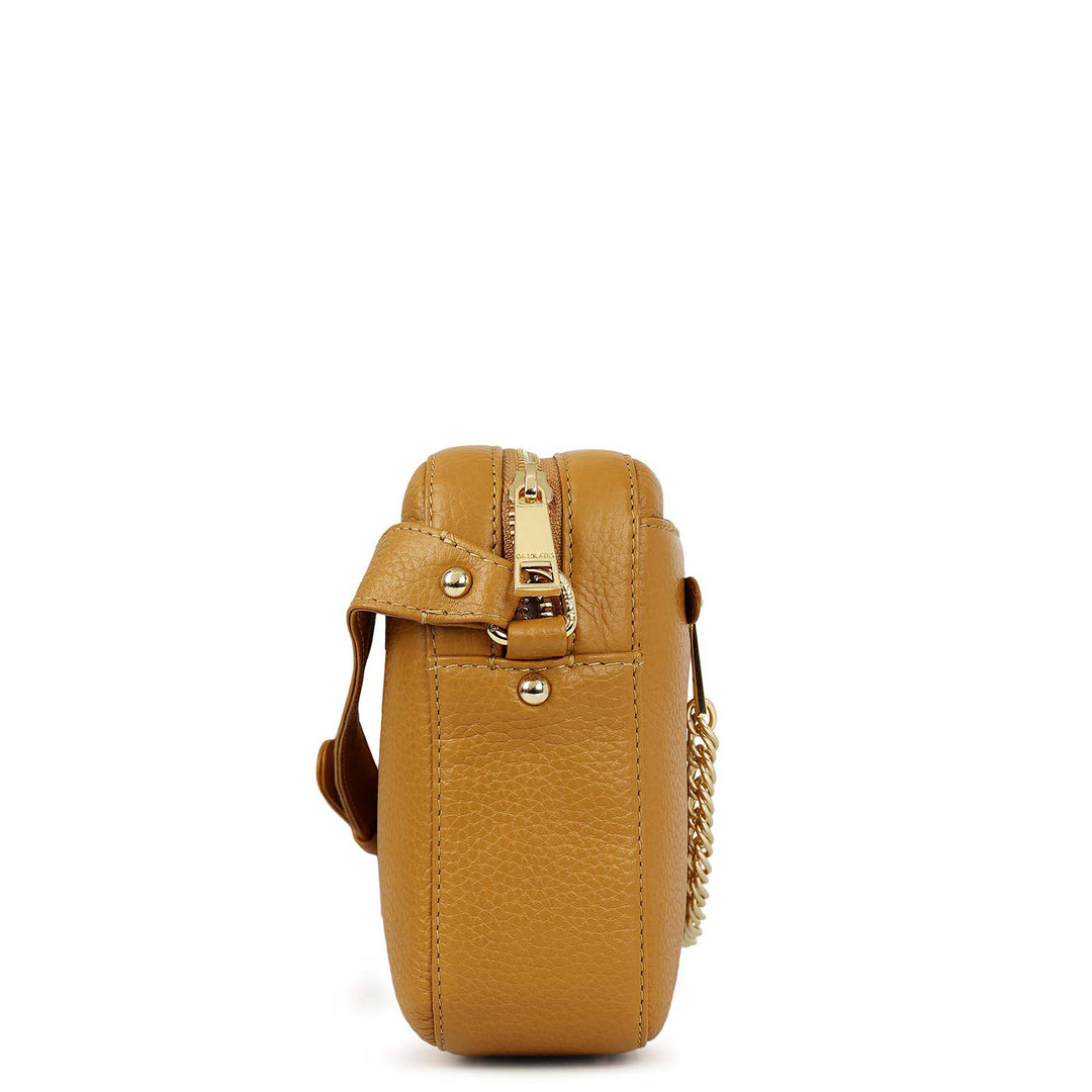 Pebble Leather Sling Bag - Biscoff
