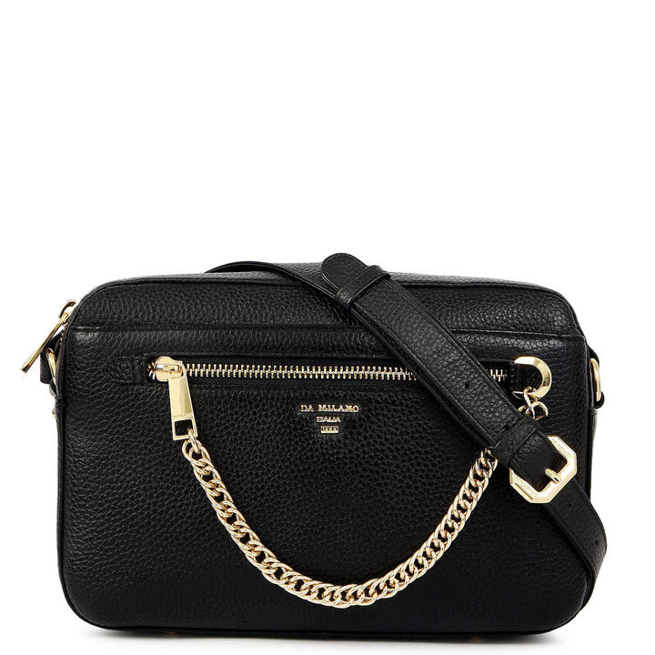 Pebble Leather Sling Bag - Black