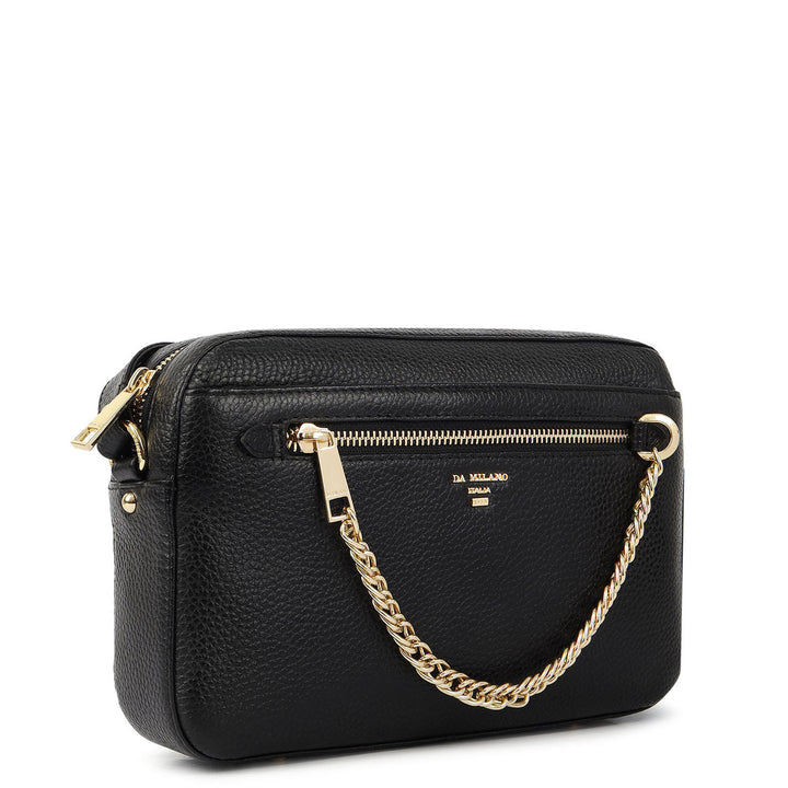 Pebble Leather Sling Bag - Black