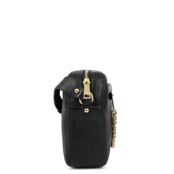 Pebble Leather Sling Bag - Black