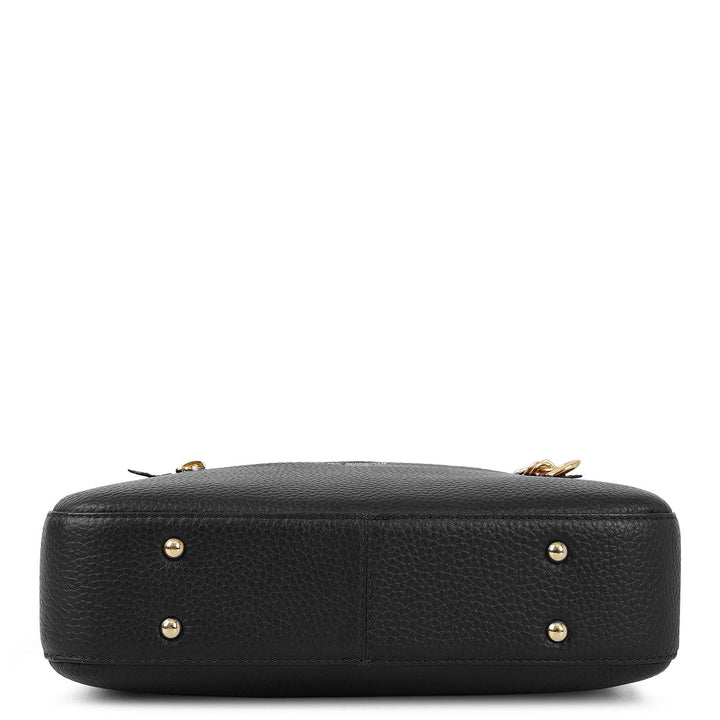 Pebble Leather Sling Bag - Black