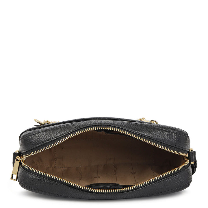 Pebble Leather Sling Bag - Black