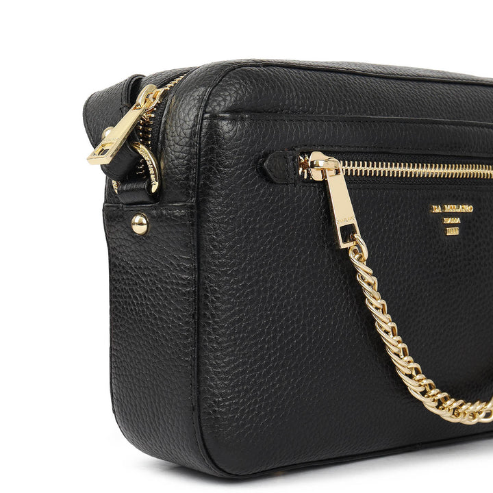 Pebble Leather Sling Bag - Black