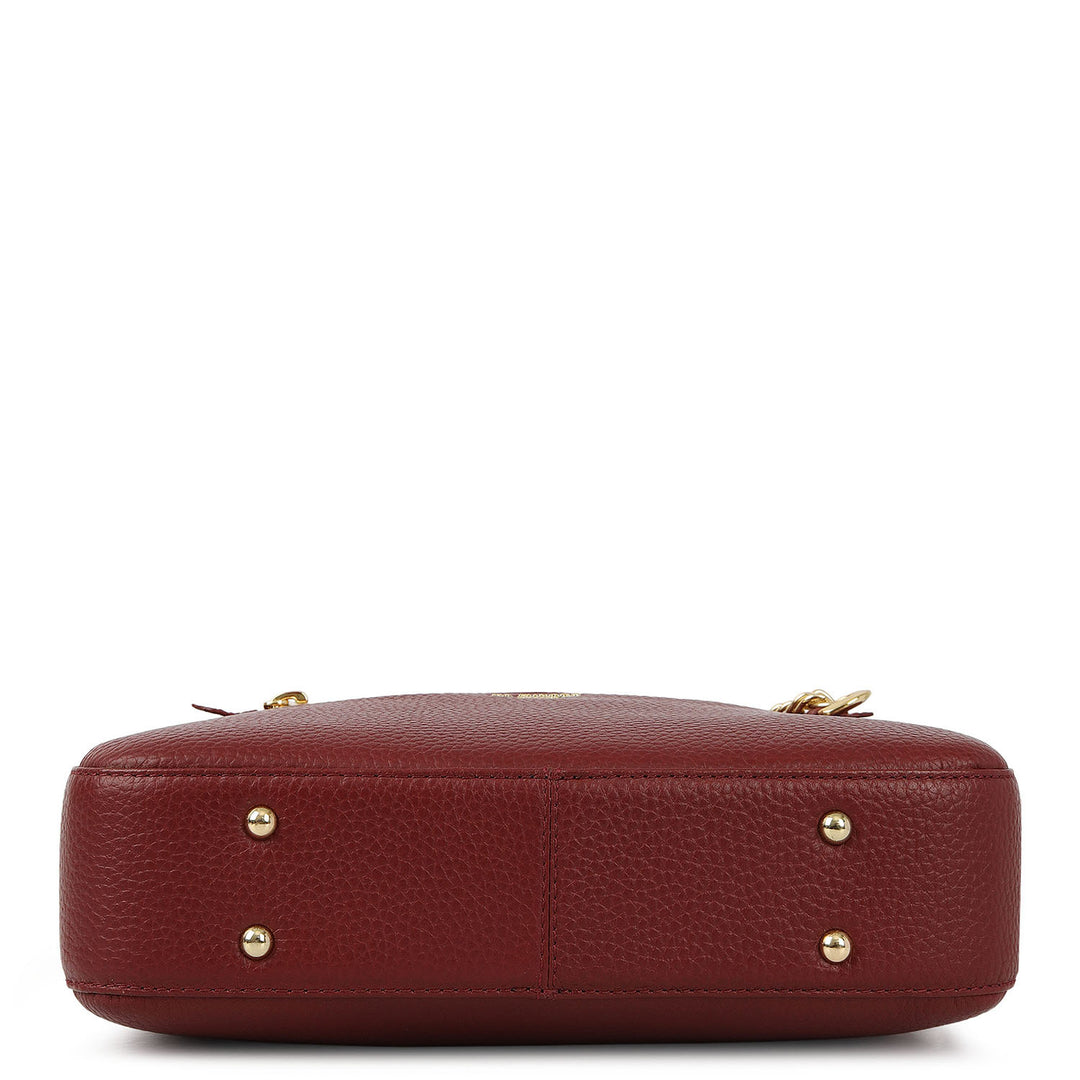 Pebble Leather Sling Bag - Mahogany