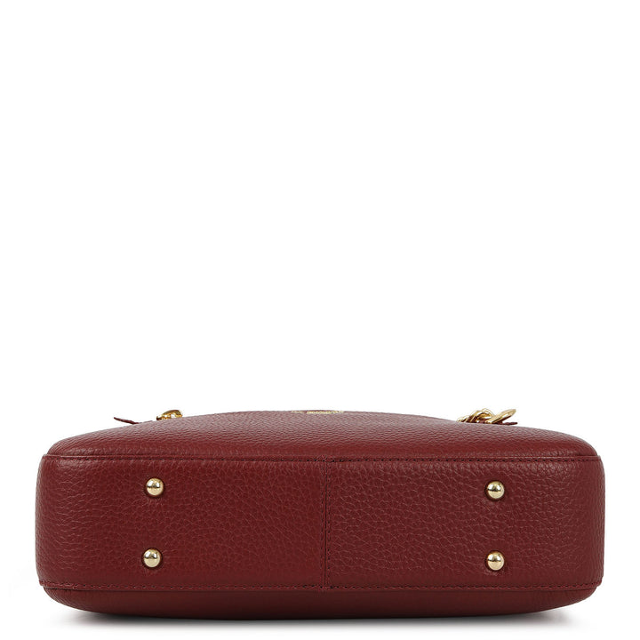 Pebble Leather Sling Bag - Mahogany