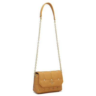Small Quilting Leather Sling - Apricot