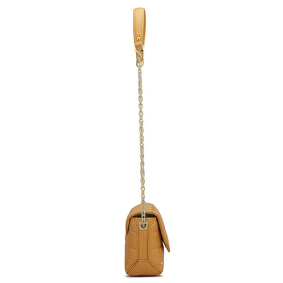 Small Quilting Leather Sling - Apricot