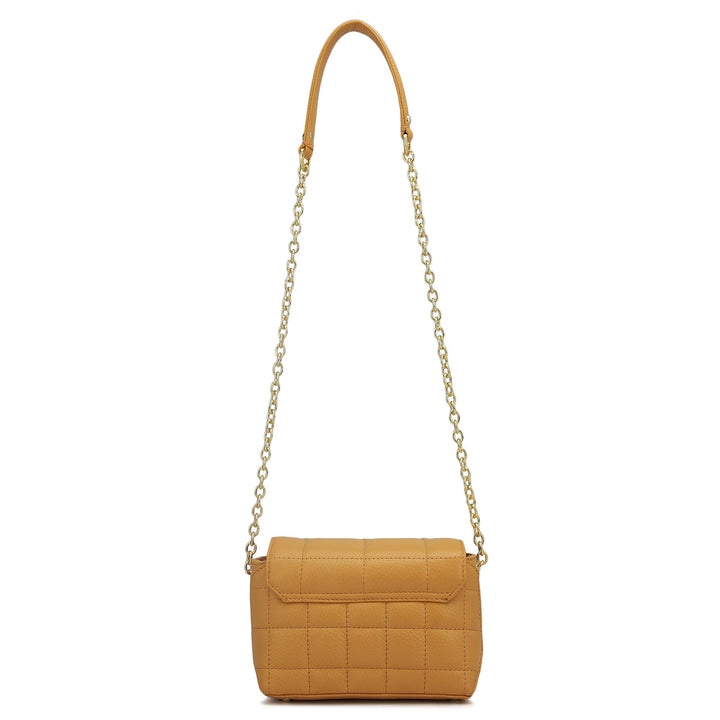 Small Quilting Leather Sling - Apricot