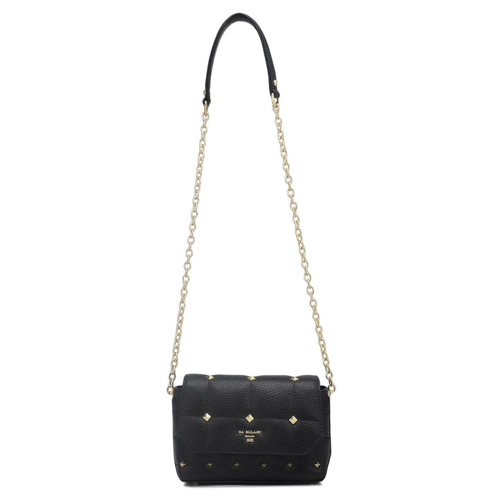 Small Quilting Leather Sling - Black